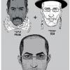 Asaf Hanuka's comic "Arab + Jew = Mizrahi," featuring three portraits of supposed "Arabic," "Jewish," and "Mizrahi" men